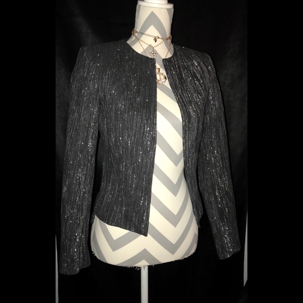 H&M Black shimmer blazer size 2